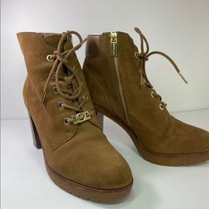 Michael Kors Women's Boots Bootie Zipper Laced Brown  Suede Upper Size 7.5